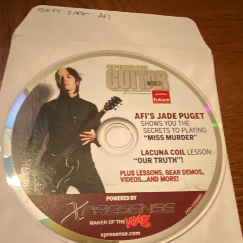 Guitar World Sept 2006 Guitar Lesson CD Rom AFI Jade Puget + Lacuna Coil